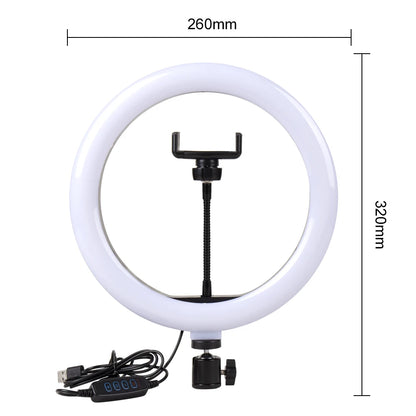 Video Light Dimmable LED Selfie Ring Light USB Ring Lamp Photography Light with Phone Holder 2M Tripod Stand for Makeup Youtube